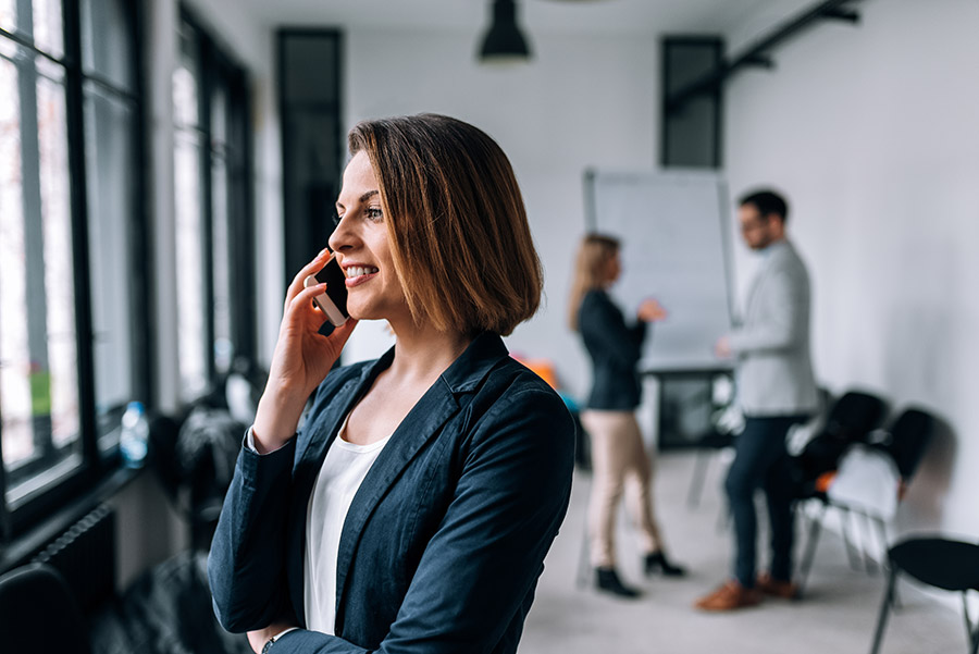 woman talking on phone