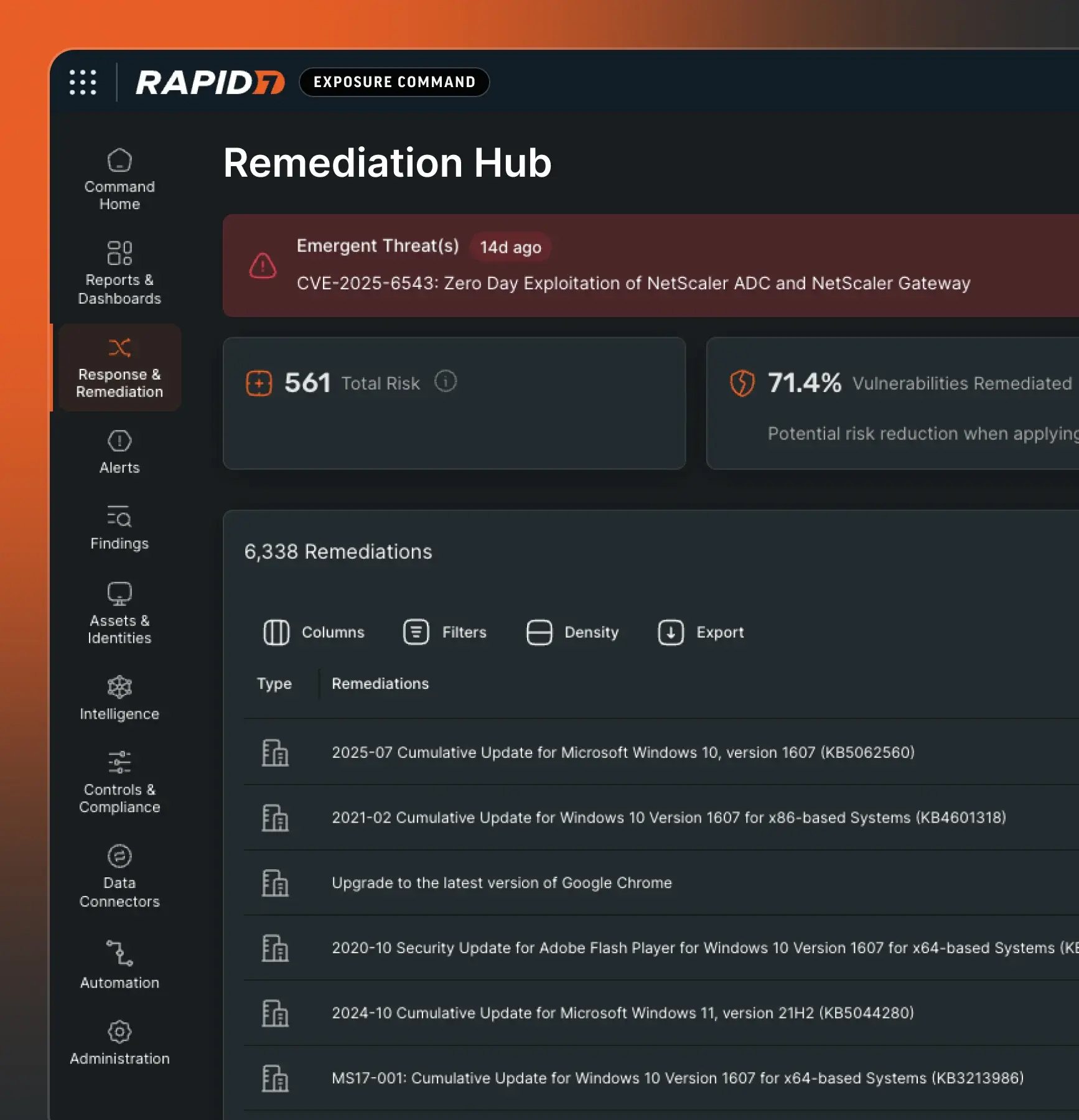 Rapid7 Exposure Command Dashboard
