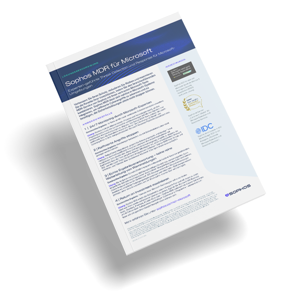 Vorschau Sophos MDR für Microsoft