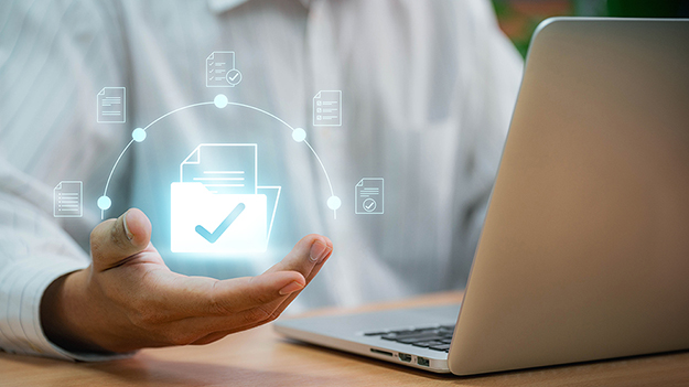 Businessman checking Document