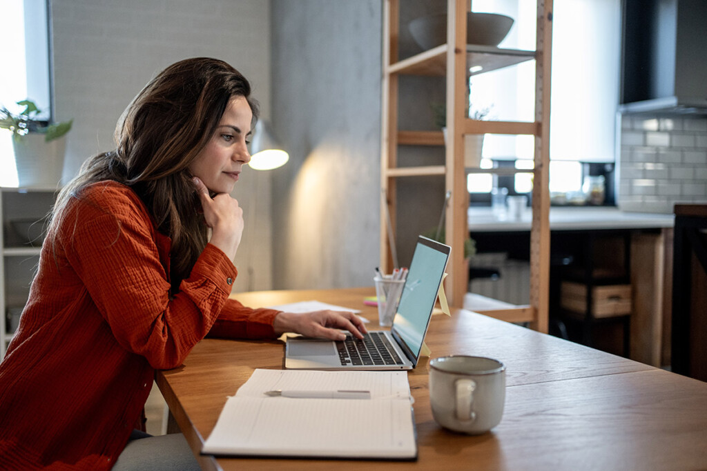 womany working from home protected with SASE