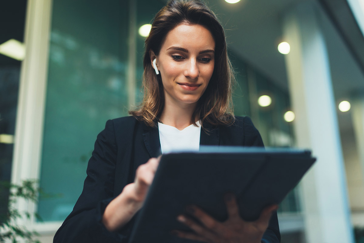 lady working on tablet