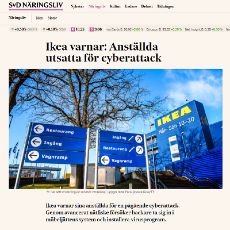 Ikea anstallda utsatta for cyberattack
