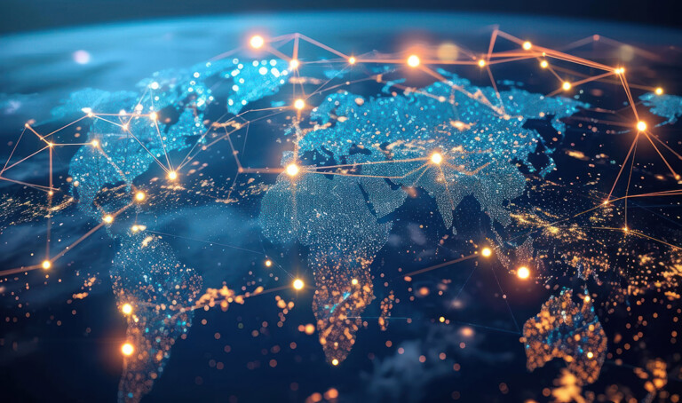globe with network