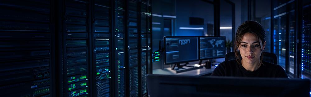 BlueFlag Frau Serverraum