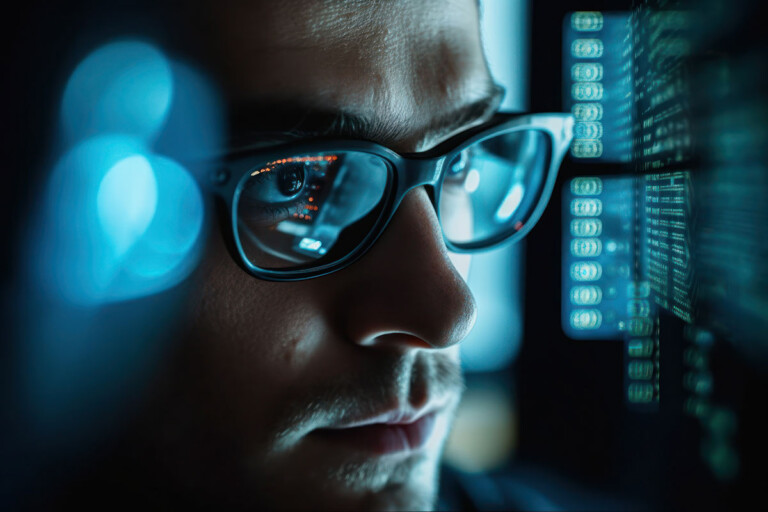 man looking at dashboard