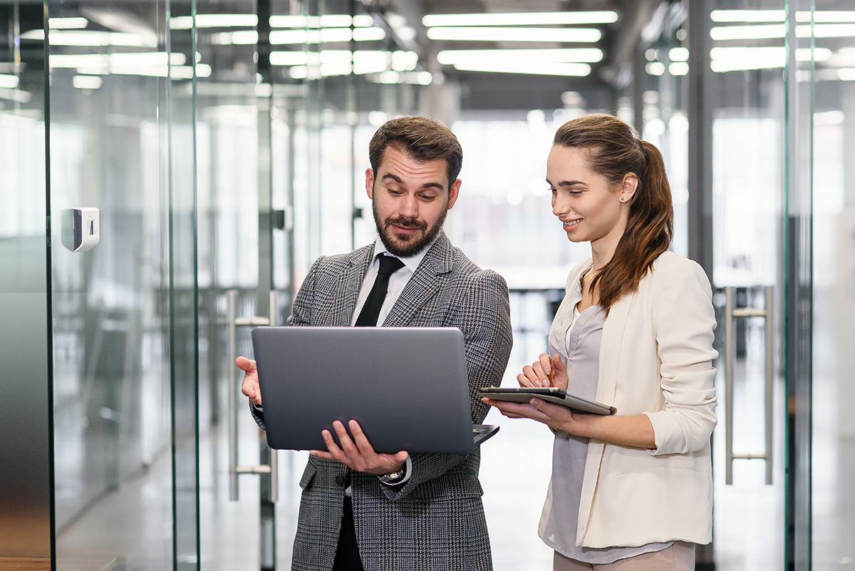 business people secure communication