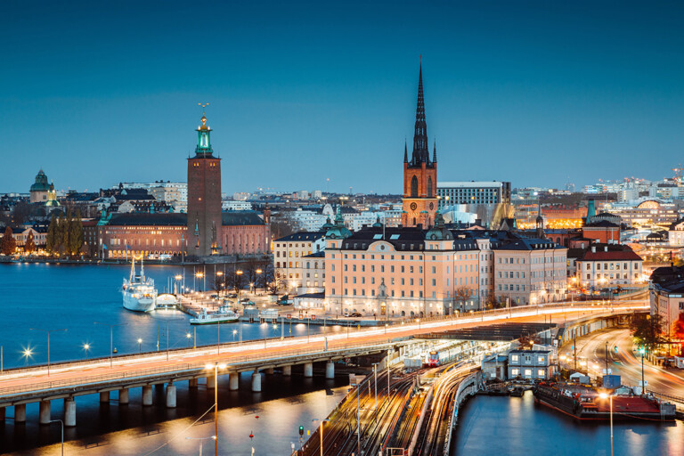 stockholm sweden at night
